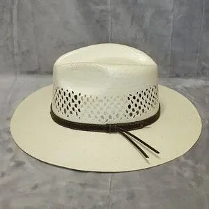 Stylish STETSON Cream Straw Cowgirl Hat with Brown Leather Band NWT Grant 10X Straw Cowboy Hat | Stetson main image 3